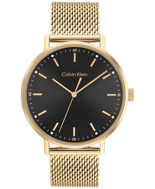 カルバンクライン メンズ アクセサリー 腕時計 メッシュ Calvin Klein Gold-Tone Mesh Bracelet Watch 42mm Gold ゴールド