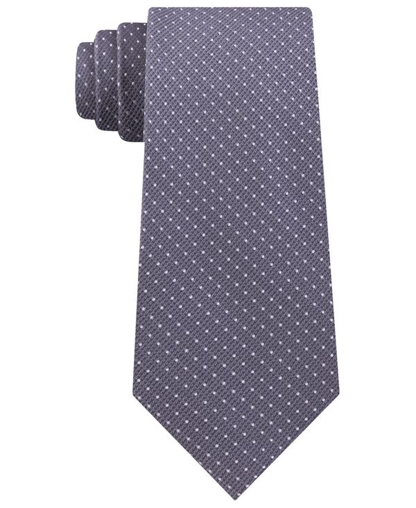 カルバンクライン メンズ ネクタイ アクセサリー Men's Slim Textured Dobby Dot Silk Tie Charcoal
