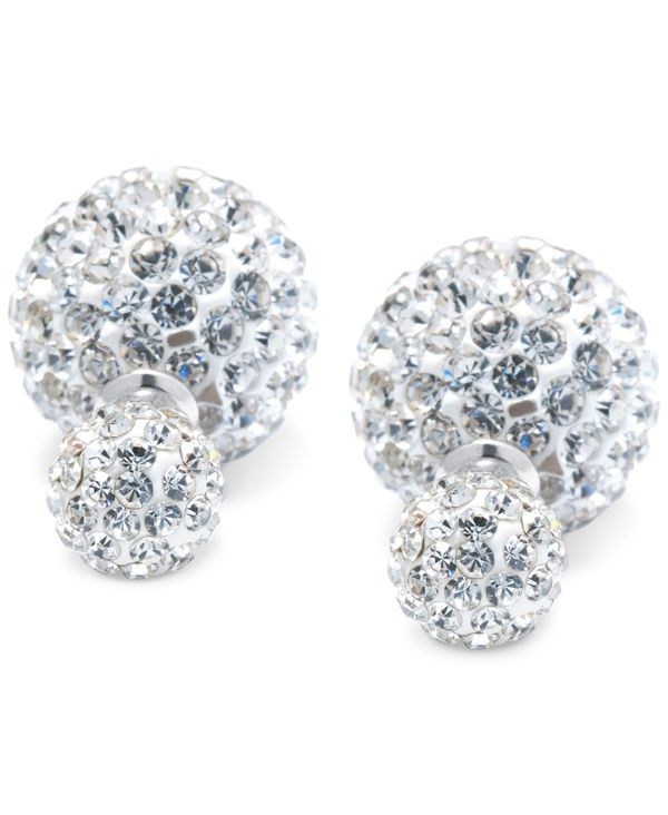 好評 ジャーニ ベルニーニ レディース ピアス イヤリング アクセサリー Crystal Ball Front Back Earrings In Sterling Silver Sterling Silver 気質アップ Pedidos Morikosushi Com Ar