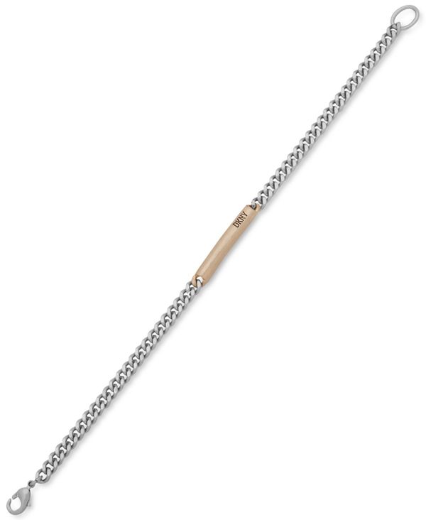ダナ キャラン ニューヨーク メンズ ブレスレット バングル アンクレット アクセサリー Men's Two-Tone Logo ID Flex  Bracelet Gold 2022