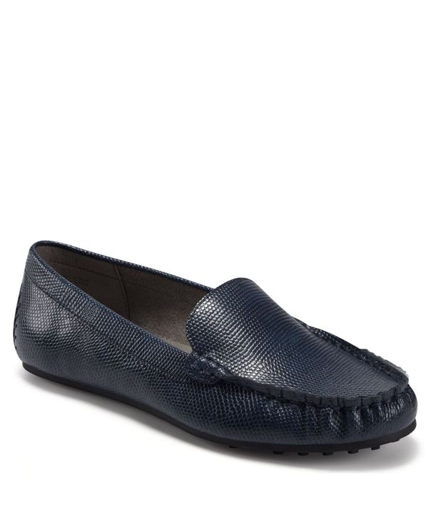 エアロソールズ レディース パンプス シューズ Women's Over Drive Driving Style Loafers Navy Embossed Faux Leather画像