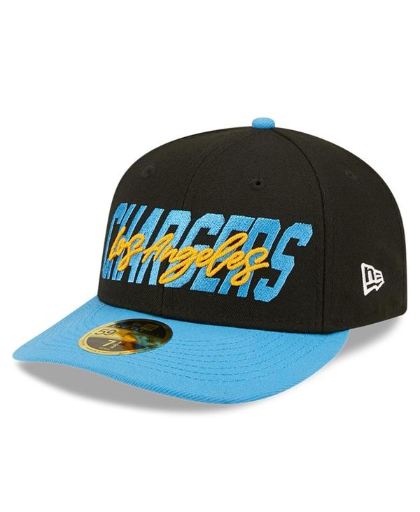 直接買 ニューエラ メンズ 帽子 アクセサリー Men´s Black Powder Blue Los Angeles Chargers  2022 NFL Draft Low Profile 59FIFTY Fitted Hat Black Powder Blue：ReVida  店 レトロゲーム