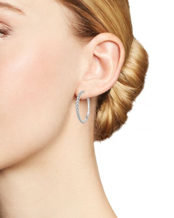 安いそれに目立つ ロバートコイン レディース ピアス イヤリング アクセサリー 18k White Gold Oro Classic Hoop Earrings White Gold 送料無料 Expert Advice Org