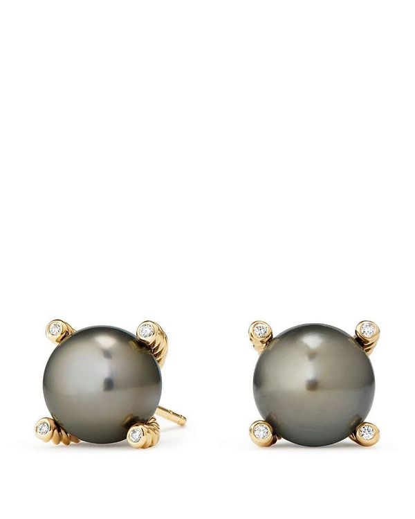 楽天 デイビット ユーマン レディース ピアス イヤリング アクセサリー Solari Cultured Tahitian Gray Pearl Earrings With Diamonds In 18k Gold Gray Gold 安いそれに目立つ Tools Unifranz Edu Bo