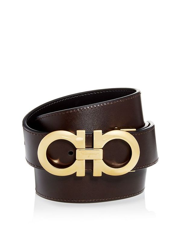 サルヴァトーレ フェラガモ メンズ 付属物 三尺帯 Salvatore Ferragamo Men\u0027s Smooth Reversible Belt with Shiny Goldtone Double Gancini Buckle Black 黒いこと