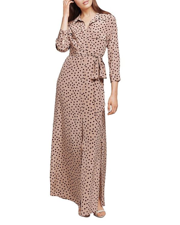 特価商品 ラジャンス レディース ワンピース トップス Cameron Long Shirt Dress Beige Chocolate Dotted Revida 店 サイズ交換ｏｋ Afuchilecompra Cl