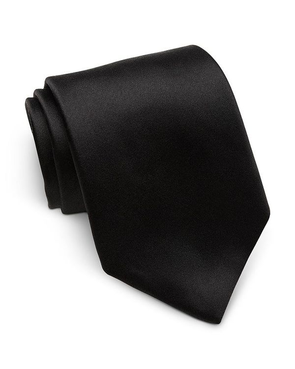 デイビッドドナヒュー メンズ アクセサリー ネクタイ サテン シルク David Donahue Silk Satin Duchesse Tie Black ブラック