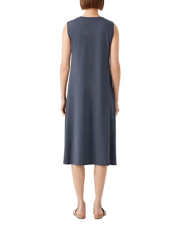 エイリーンフィッシャー レディース ワンピース トップス Midi Sleeveless Tank Dress Ocean Chelsesgreenhouse Com