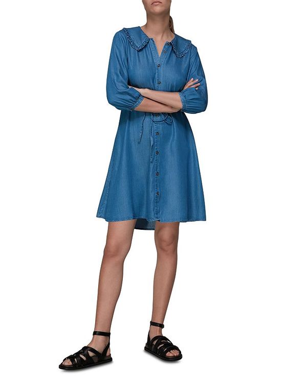 ホイッスルズ レディース ワンピース トップス Emery Chambray Collar Dress Denim Mooo Apartments Com