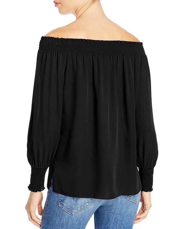 超人気高品質 Jade トップス シャツ レディース コビーハルペリン Off The Shoulder Black Blouse Silk シャツ ブラウス Williamsav Com