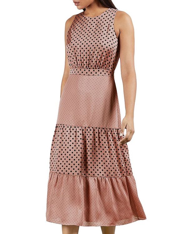 新発売の テッドベーカー レディース ワンピース トップス Mix Polka Dot Midi Dress Dusky Pink 60 Off Sibauto Su