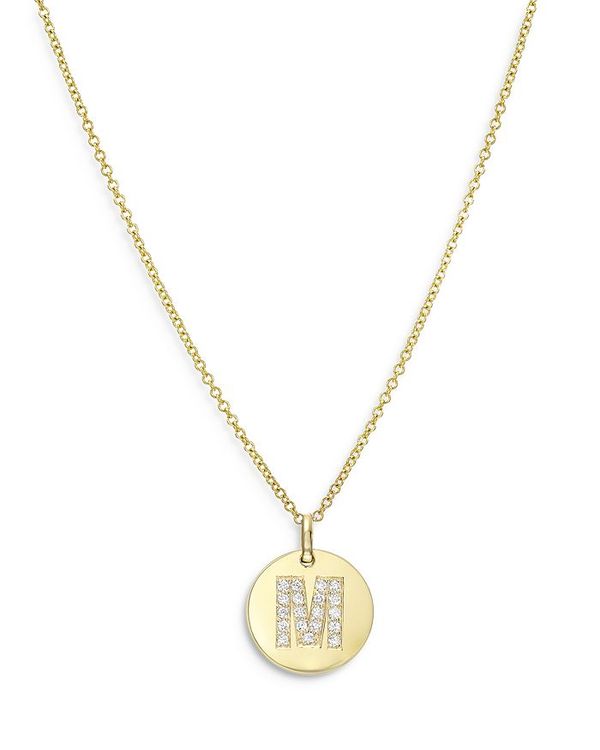 ゾエレフ レディース アクセサリー ネックレス・チョーカー・ペンダントトップ レース Zoe Lev 14K Yellow Gold Diamond Initial Pendant Necklace 16-18\