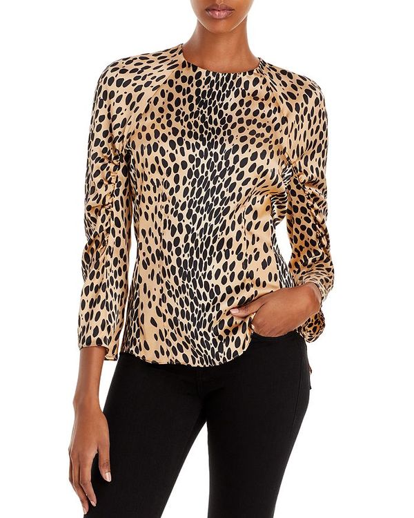 楽天ランキング1位 レベッカテイラー レディース シャツ トップス Leopard Print Silk Blouse Golden Combo 完売 Fiker Org