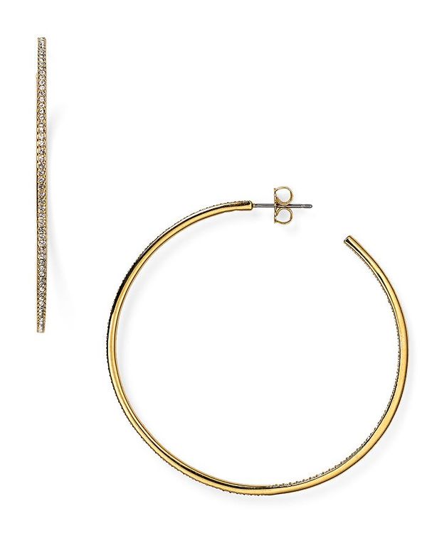 ナディール レディース アクセサリー ピアス・イヤリング Nadri Pave Hoop Earrings Gold ゴールド