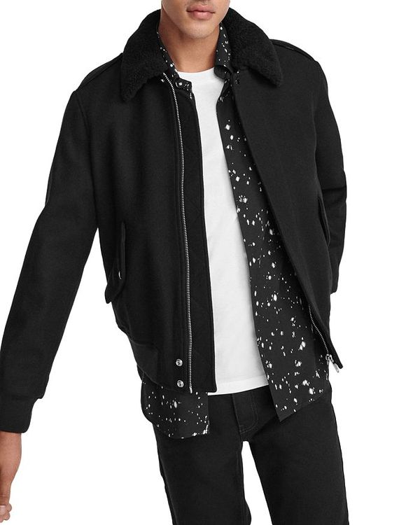 ファクトリーブランド 楽天市場 ザ クープルス メンズ ジャケット ブルゾン アウター Wool Blend Faux Shearling Collar Jacket Black Revida 楽天市場店 アウトレット人気商品 Livinginmalta Com