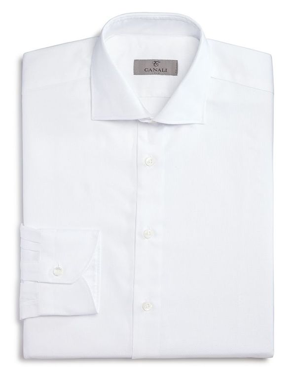 カナーリ メンズ トップス シャツ レギュラーフィット Canali Solid Regular Fit Dress Shirt White ホワイト|ReVida 店