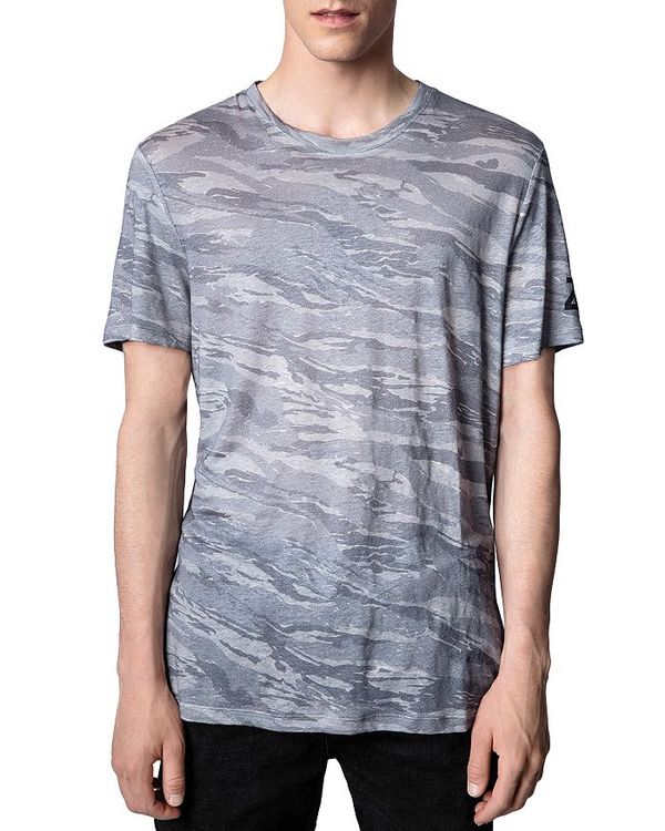入荷予定 楽天市場 ザディグ エ ヴォルテール メンズ Tシャツ トップス Camo Tee Gray Revida 楽天市場店 日本オーダー Livinginmalta Com