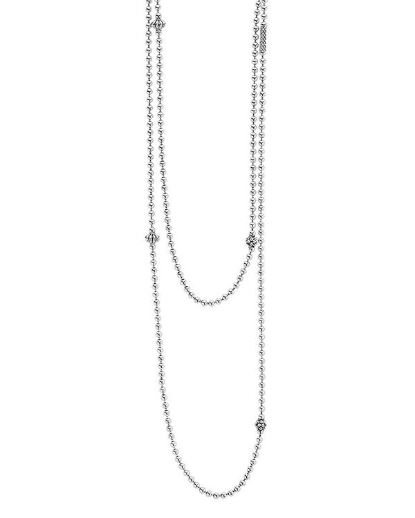 ラゴス レディース アクセサリー ネックレス・チョーカー・ペンダントトップ レース LAGOS Sterling Silver Chain Necklace with Caviar Icon Stations 36\