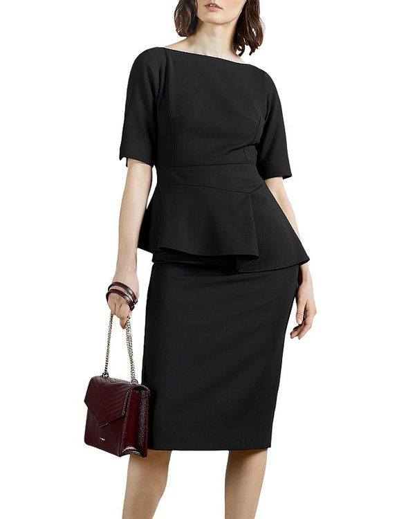 レディースファッション ワンピース 小物などお買い得な福袋 ワンピース レディース テッドベーカー トップス Black Dress Sheath Peplum