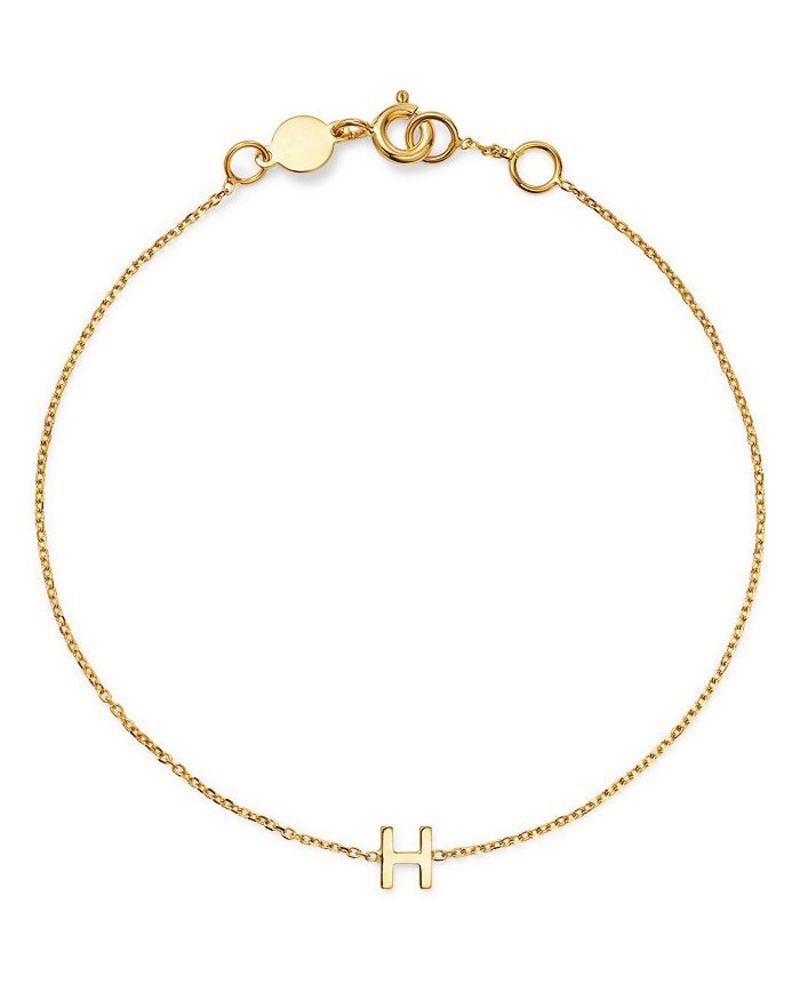 ムーン & メドウ レディース アクセサリー ブレスレット・バングル・アンクレット Moon & Meadow 14K Yellow Gold Initial Chain Bracelet H イエロー