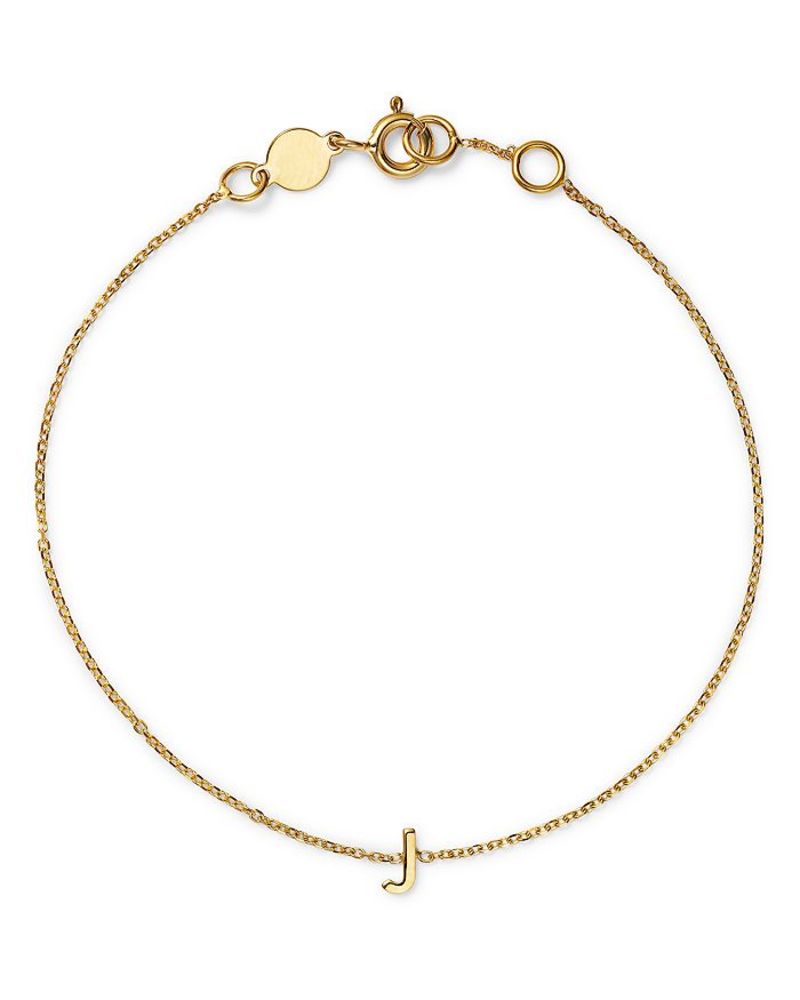 ムーン & メドウ レディース アクセサリー ブレスレット・バングル・アンクレット Moon & Meadow 14K Yellow Gold Initial Chain Bracelet J イエロー