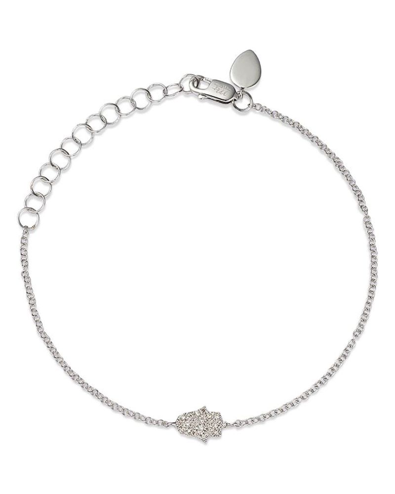 メイラティ レディース アクセサリー ブレスレット・バングル・アンクレット Meira T 14K White Gold Diamond Pave Hamsa Bracelet White ホワイト