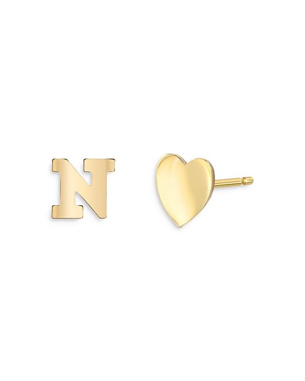 ゾエレフ レディース アクセサリー ピアス・イヤリング Zoe Lev 14K Yellow Gold Heart & Initial Stud Earrings N/Gold ゴールド 53,280円
