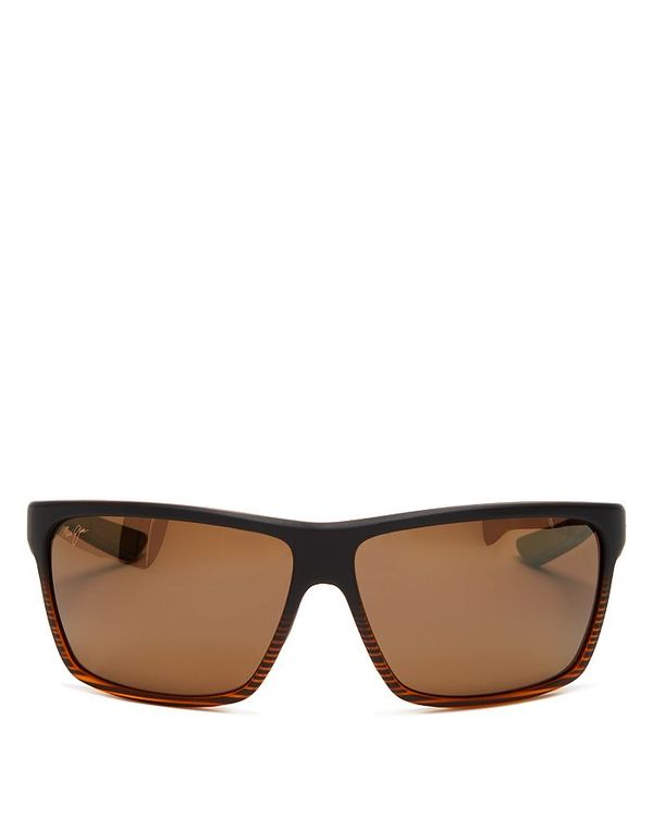 マウイジム メンズ アクセサリー サングラス・アイウェア Maui Jim Men's Polarized Square Sunglasses 64mm Brown ブラウン