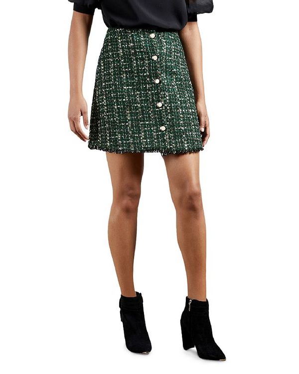 Green tweed mini skirt Outlet