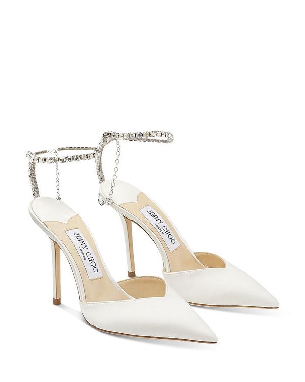 ジミーチュー レディース シューズ パンプス Jimmy Choo Women's Saeda 100 Embellished Pointed Toe Pumps Ivory/Crystal アイボリー