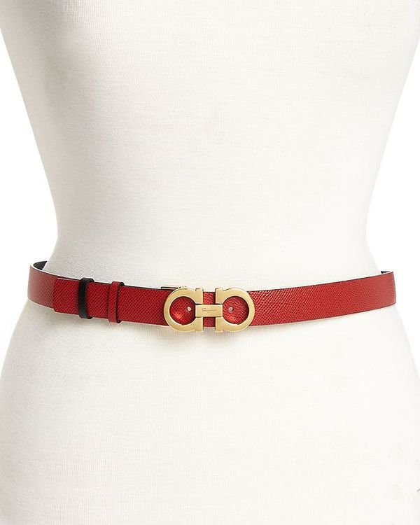 サルヴァトーレ フェラガモ レディース 御徒面子 ボディバッグ・ウエストポーチ Salvatore Ferragamo Women\u0027s Gancini Reversible Belt Lipstick/Gold ゴールド