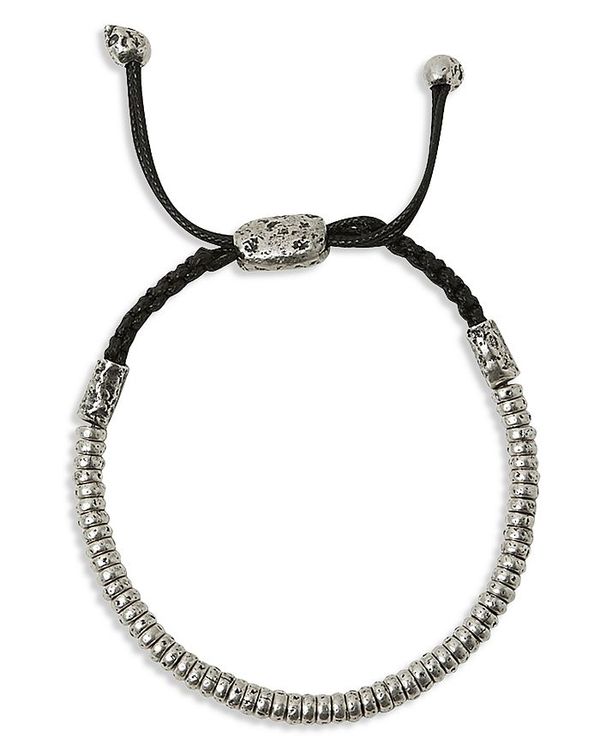 ジョンバルベイトス メンズ アクセサリー ブレスレット・バングル・アンクレット John Varvatos Men's Sterling Silver Simit Silver Beaded Bolo Bracelet Silver シルバー