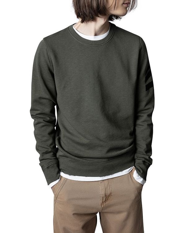 当店だけの ザディグ エ ヴォルテール メンズ ニット セーター アウター Soft Arrow Crewneck Sweater Militaire 新しい Css Edu Om