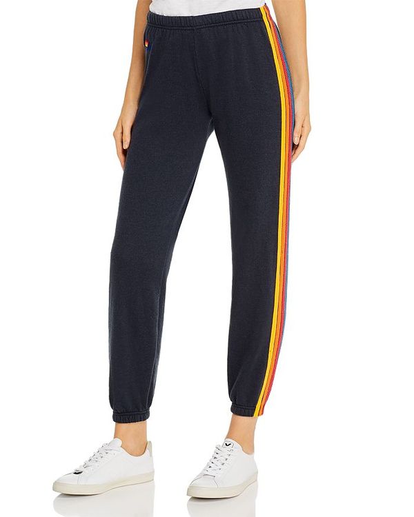 パンツ 可愛いクリスマスツリーやギフトが カジュアルパンツ レディース アヴィエイターネイション ボトムス Charcoal Sweatpants Stripe Rainbow Lostcitytrekcolombia Com