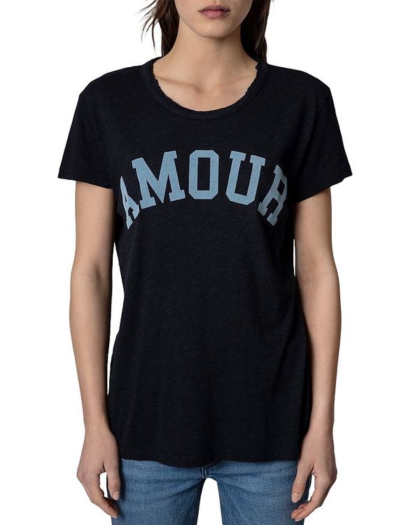 ザディグ エ ヴォルテール レディース Tシャツ トップス Walk Amour Graphic Tee Navy お手軽価格で贈りやすい ザディグ エ ヴォルテール レディース Tシャツ トップス Walk Amour Graphic Tee Navy お手軽価格で贈りやすい