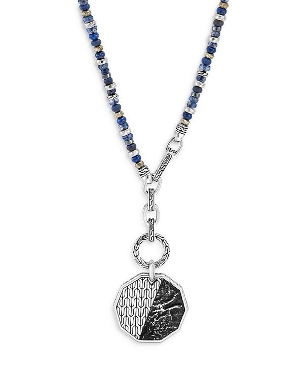 ジョン・ハーディー メンズ ネックレス・チョーカー・ペンダントトップ アクセサリー Men's Sterling Silver Classic Chain Multi-Stone Medallion Transformable Pendant Necklace, 26