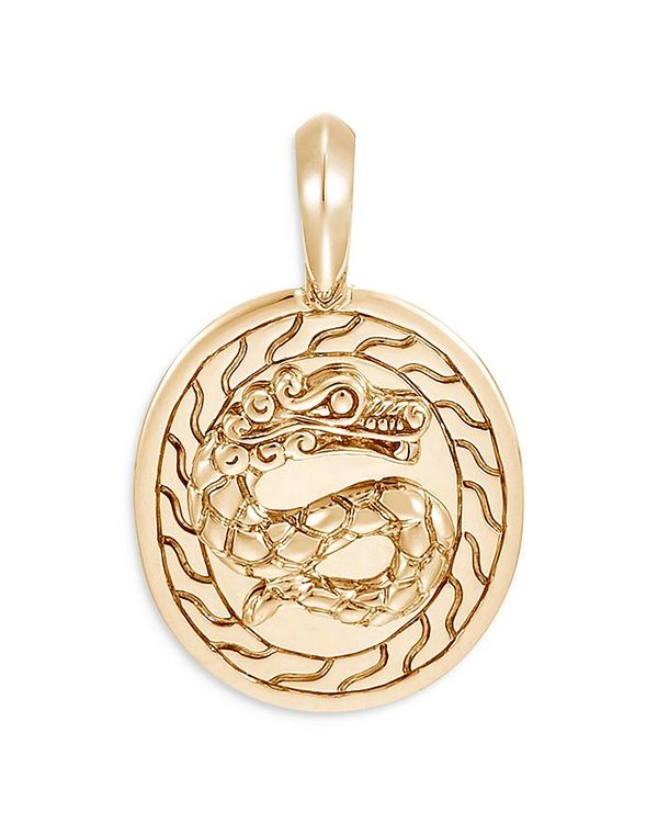 ジョン・ハーディー メンズ ネックレス・チョーカー・ペンダントトップ アクセサリー Men's 18K Yellow Gold Legends Naga Dragon Medallion Pendant Gold