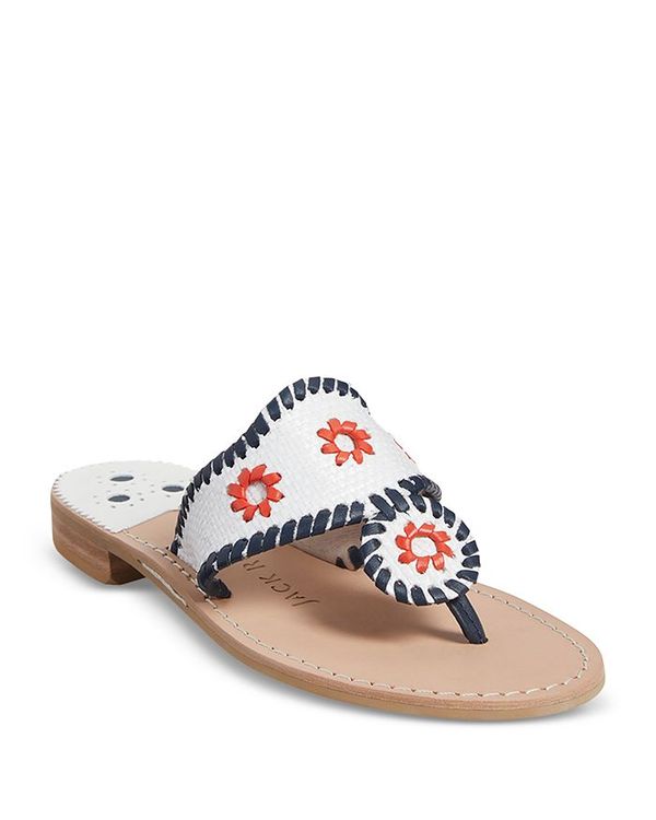 限 定 販 売 ジャックロジャース レディース サンダル シューズ Women S Patriotic Woven Thong Sandals White 上品 Www Fulghum Com