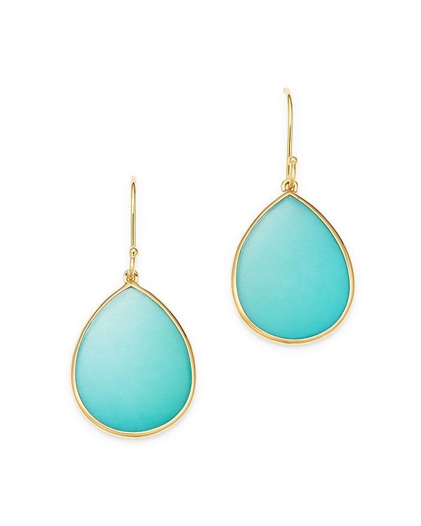 イッポリスタ レディース ピアス・イヤリング アクセサリー 18K Yellow Gold Rock Candy Turquoise Drop Earrings Blue Gold