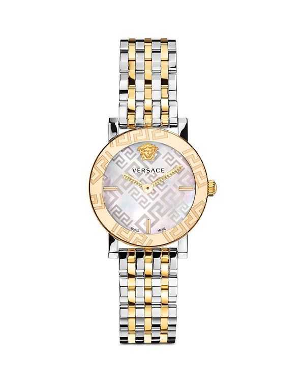 ヴェルサーチ レディース 腕時計 アクセサリー Greca Glass Watch, 32mm White Gold