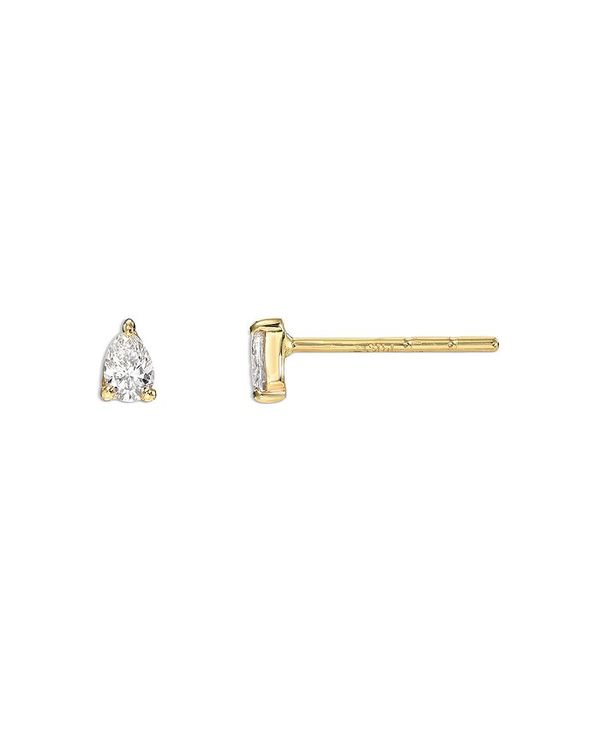 ゾエレフ レディース アクセサリー ピアス・イヤリング Zoe Lev 14K Yellow Gold Diamond Pear Stud Earrings White/Gold ホワイト