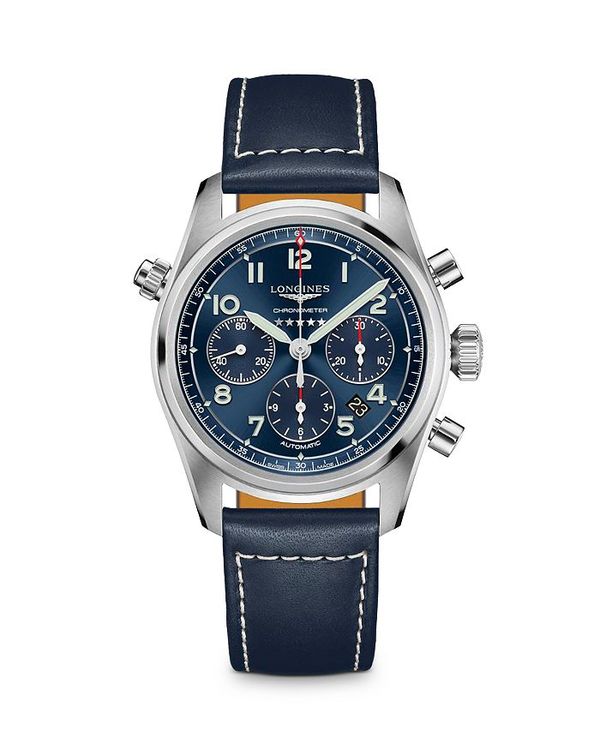 ロンジン レディース アクセサリー 腕時計 Longines Spirit Chronograph Watch 42mm Blue ブルー