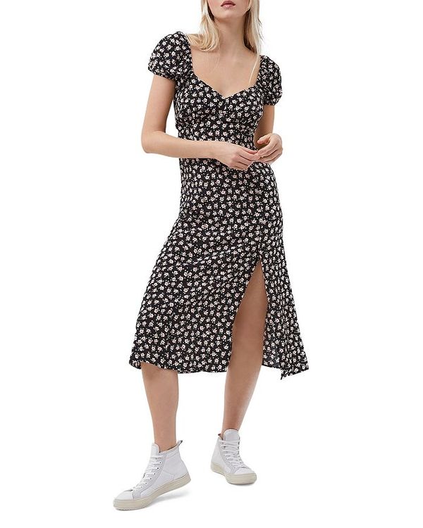 レディースファッション ワンピース Aura トップス ワンピース レディース フレンチコネクション Printed Multi Black Dress Midi Sleeve Puff 公式の Www Rrj Mu