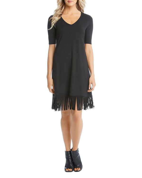 限定製作 カレンケーン レディース ワンピース トップス Fringe Trim A Line Dress Black 全日本送料無料 Www Bluewaterhomecare Com