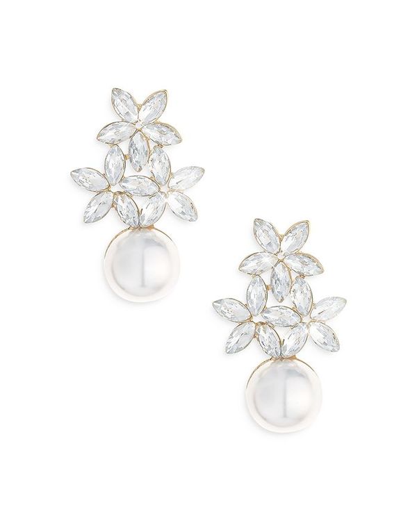 エティカ レディース アクセサリー ピアス・イヤリング フラワー柄 フラワー Ettika Best Day Floral Faux Pearl Earrings in 18K Gold Plate White/Gold ホワイト