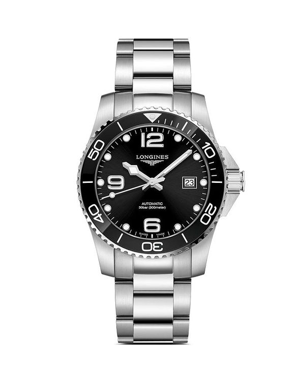 ロンジン レディース アクセサリー 腕時計 Longines HydroConquest Watch 41mm Black/Silver ブラック