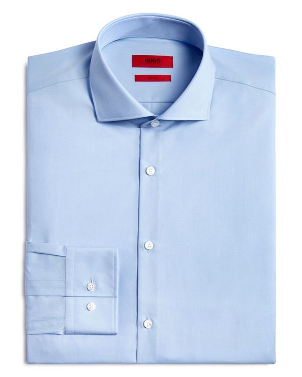 フューゴ メンズ トップス シャツ スリムフィット HUGO Jason Slim Fit Dress Shirt Light Blue ブルー｜ReVida 店