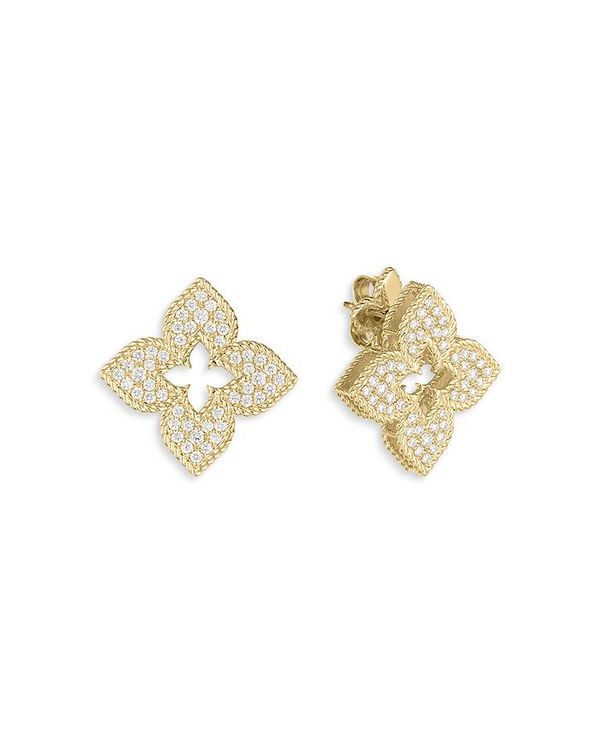 ロバートコイン レディース アクセサリー ピアス・イヤリング Roberto Coin 18K Yellow Gold Venetian Princess Diamond Flower Drop Earrings Gold ゴールド