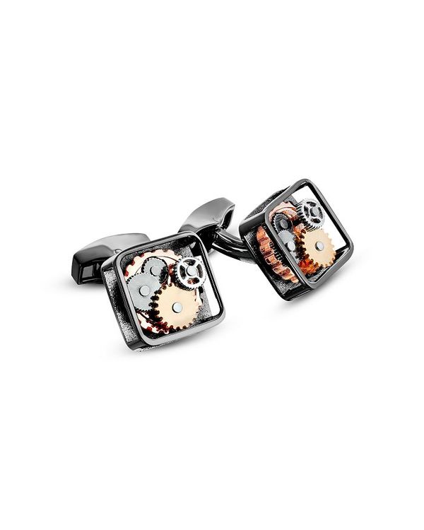 タテオシアン メンズ アクセサリー カフスボタン Tateossian Gears Square Cufflinks Gunmetal ガンメタル
