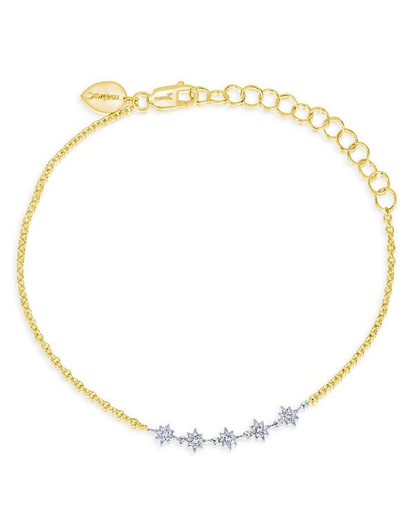 メイラティ レディース アクセサリー ブレスレット・バングル・アンクレット ミニ Meira T White & Yellow Gold Diamond Starburst Mini Cluster Bracelet Gold/White ホワイト